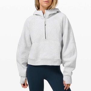 Lululemon Scuba Oversized 1/2 Zip Hoodie Heathered Core Ultra Light Grey in M/L
